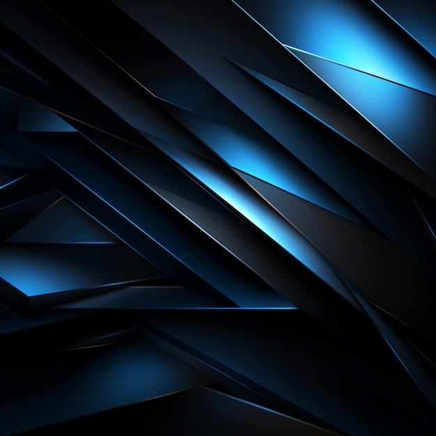 Photo black blue abstract modern background for design dark geometric shape 3d effect diagonal lines