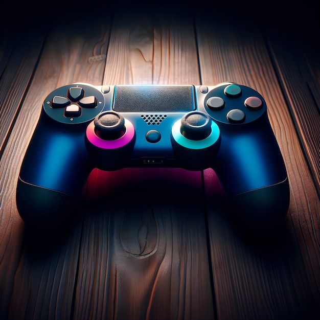 a black and blue game controller