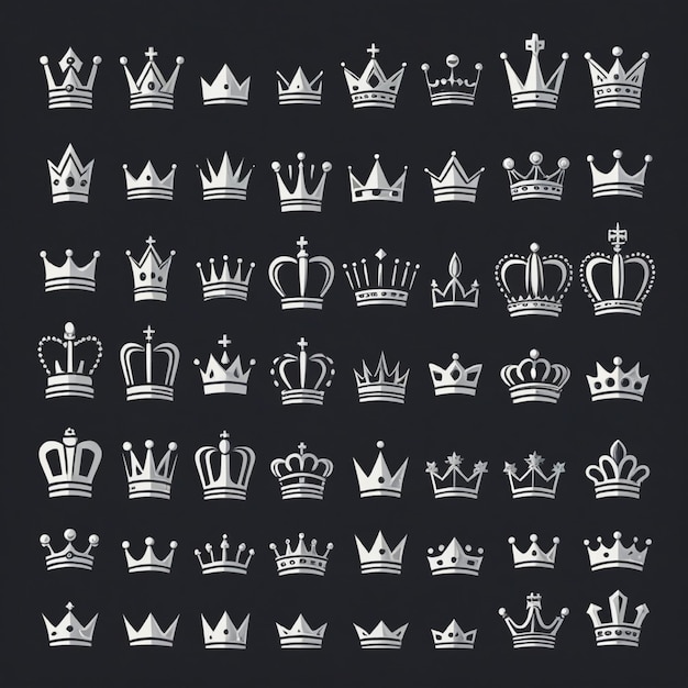 Photo a black board with many crowns and the words  crown  on it