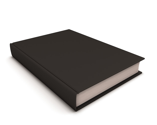 Black book isolated on white. 3d render illustration.