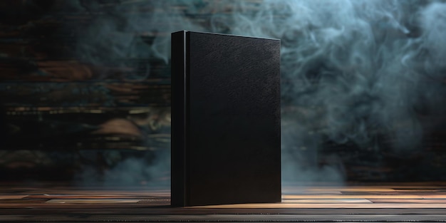 a black book with a blue smoke coming out of it