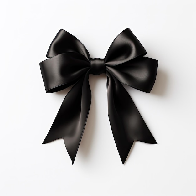 Black bow isolated on white background close up