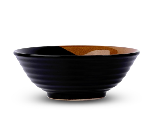 Black bowl isolated on white background