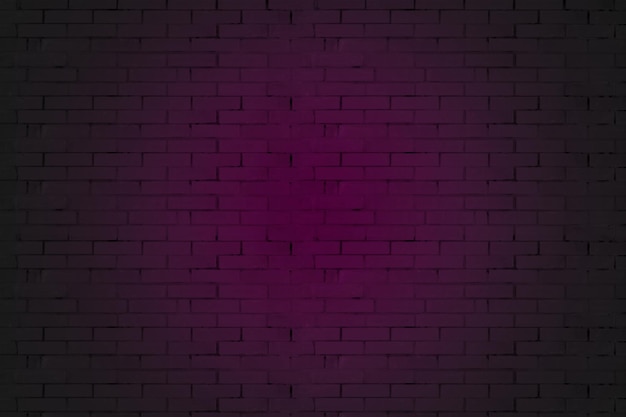 Black brick wall is natural with neon purple light