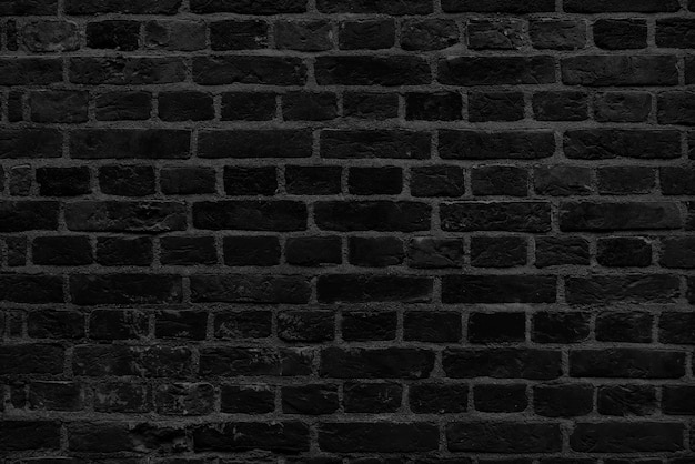 Black brick wall. Loft interior design. Architectural background.