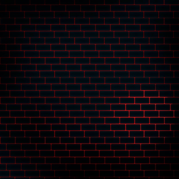 BLACK BRICKS BACKGROUND WITH RED LIGHT