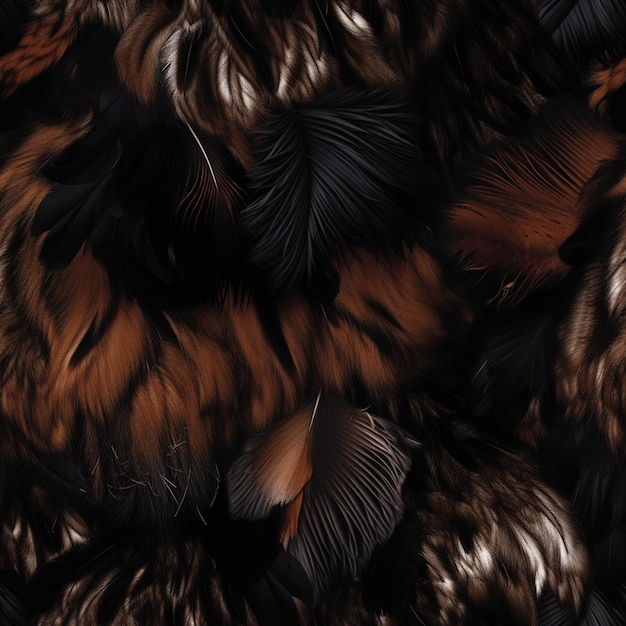 A black and brown background with feathers and a black and white background.