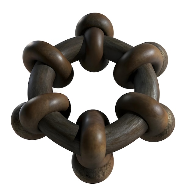 a black and brown chain with the number 3 on it