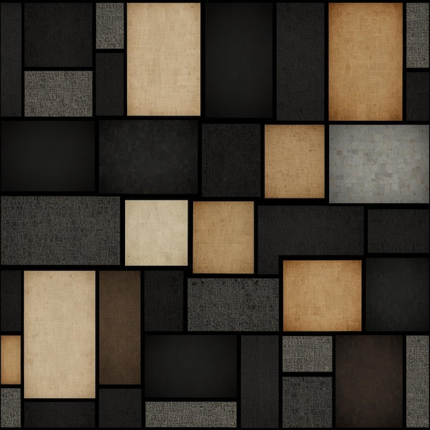 a black and brown tile with a white square and brown and black tiles