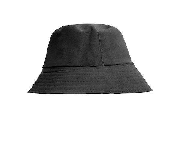 black bucket hat Isolated on a white background