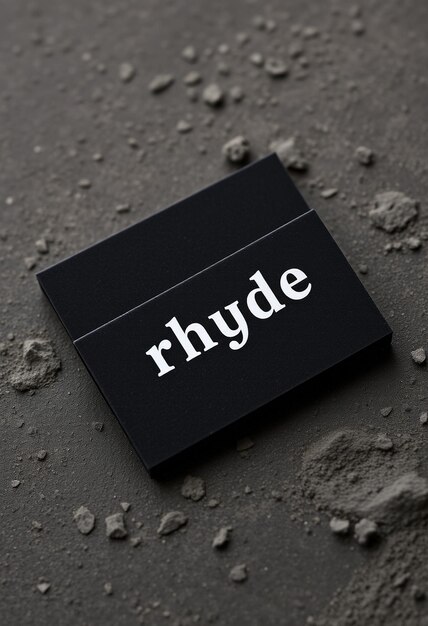 Photo a black business card with the word rhyde on it