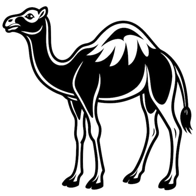 Photo a black camel with a black outline of a camel on it