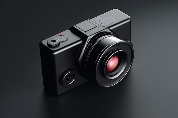 A black camera with a red button that says " the word " on it.