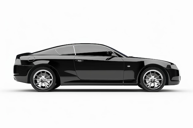 Black car isolated on white background side view