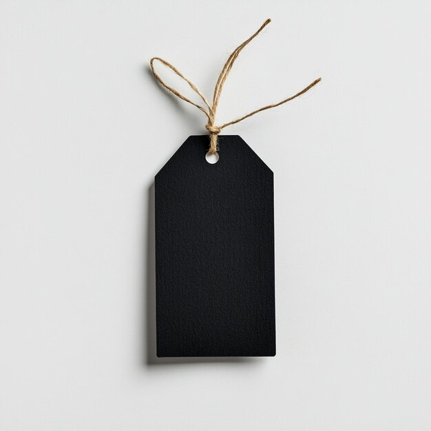 Photo a black card with a string that says  gift  on it