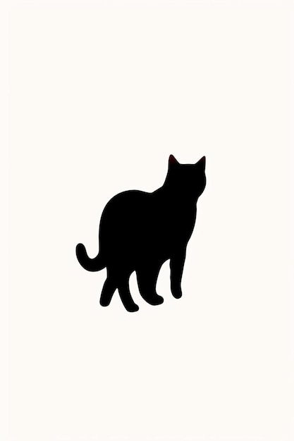 a black cat with a black tail is on a white background