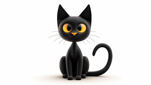 a black cat with yellow eyes and a black cat on the front