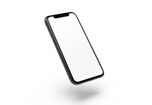 Photo a black cell phone with a white background and a white background