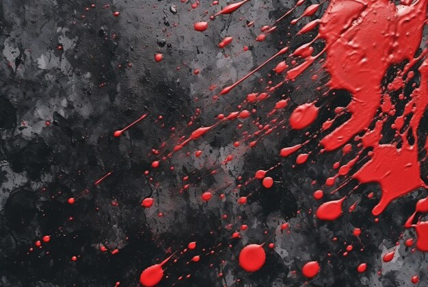 black cement texture background with red watercolor drips or splashes generative ai