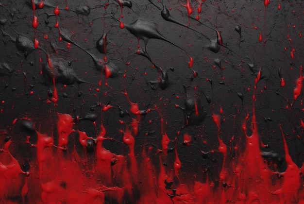 black cement texture background with red watercolor drips or splashes generative ai