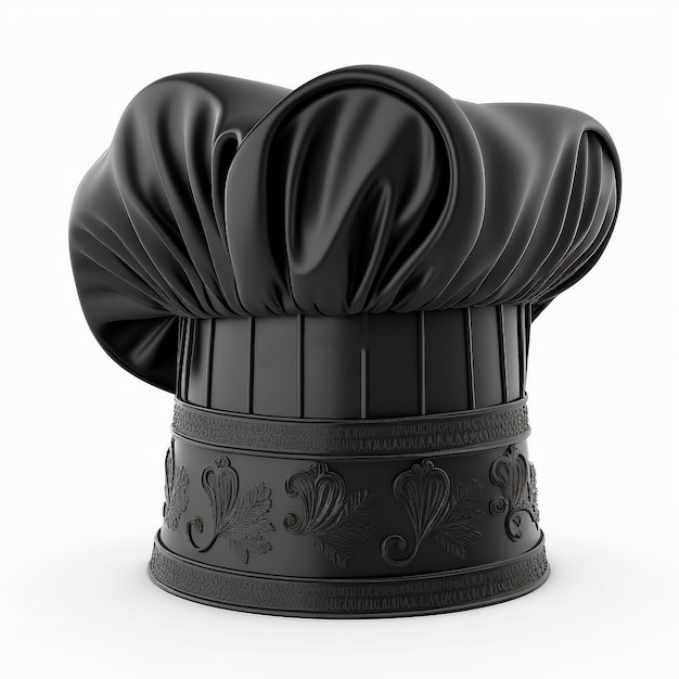 black chef hat isolated white background