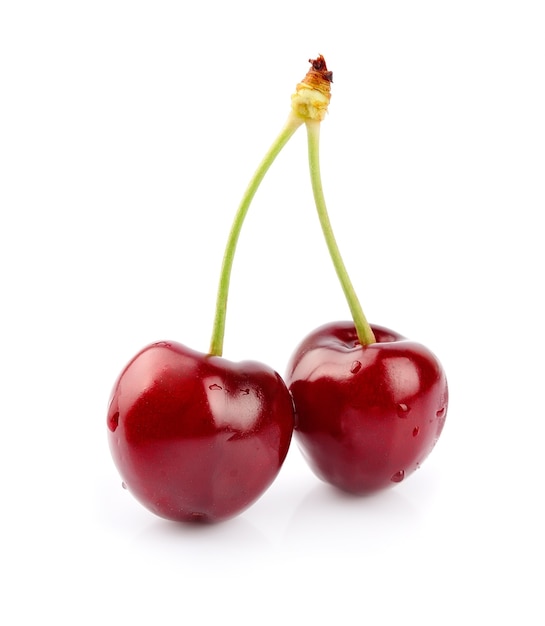 Black cherries on white