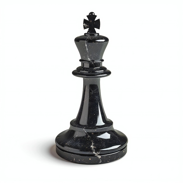 Black chess king isolated on white background