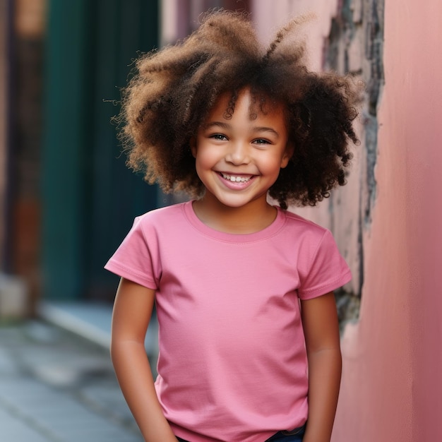 Black children wearing blank tshirt for mockup