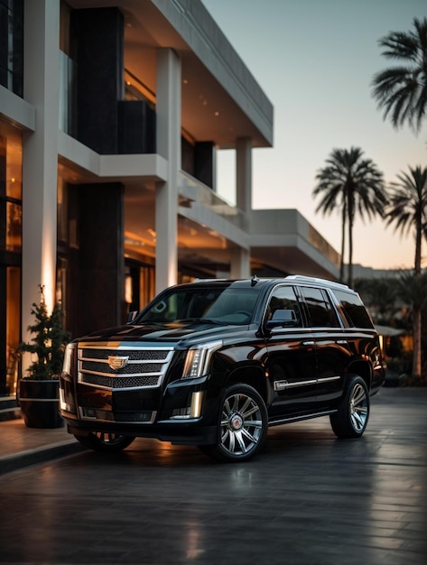 A black and chrome Cadillac Escalade