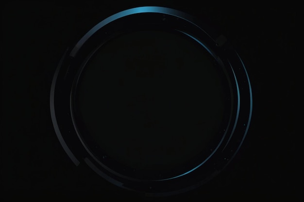 Photo a black circle with a blue light on it