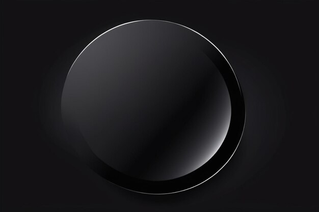 Photo a black circle with a white border and a black background