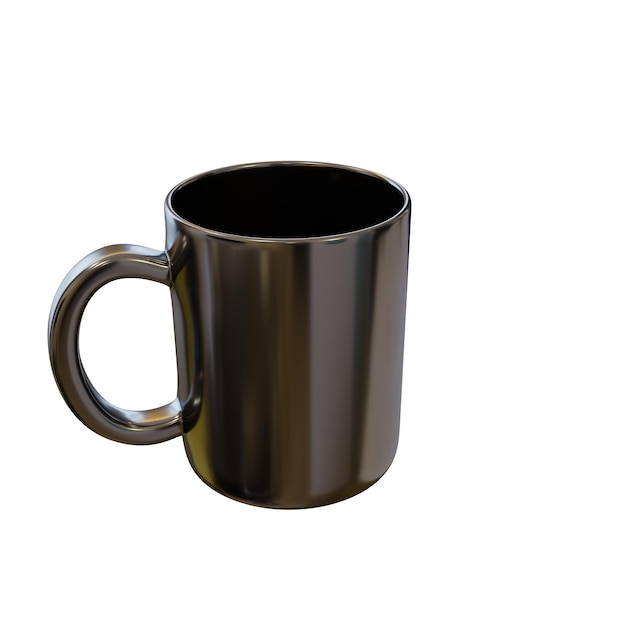 Black classic mug 3D render