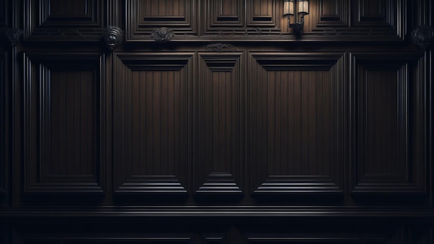 Black classic wooden background 3d render illustration Luxury interior