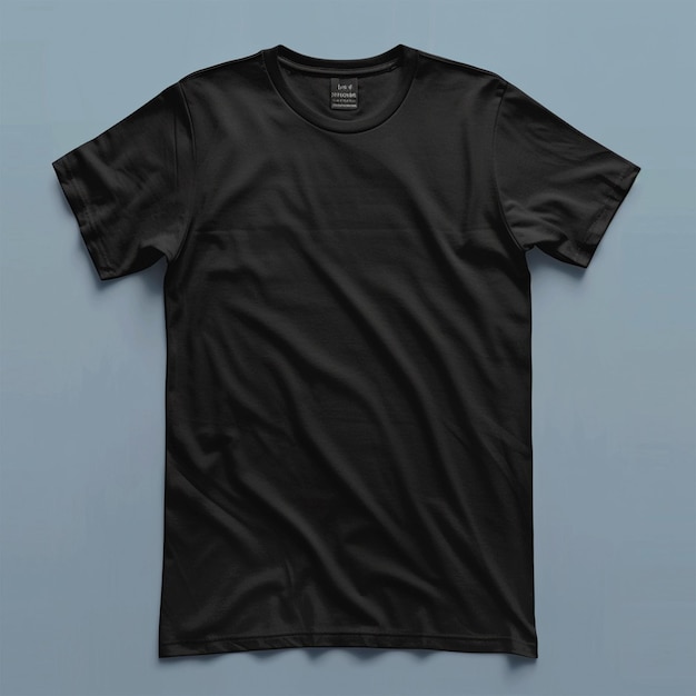 Black Clean and blank t shirt front view for mockup