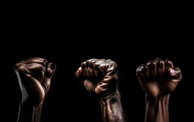 Black clenched fist raised up black lives matter blackout tuesday blackout week racial injustice bla