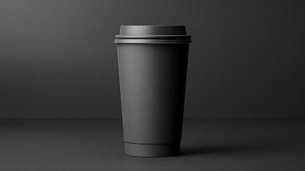 A black coffee cup with a silver lid that says " starbucks ".