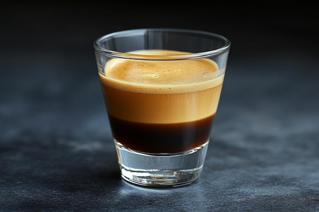 The black coffee in a glass