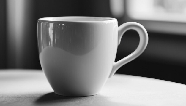 Photo black color ceramic coffee cup close up view ai generated