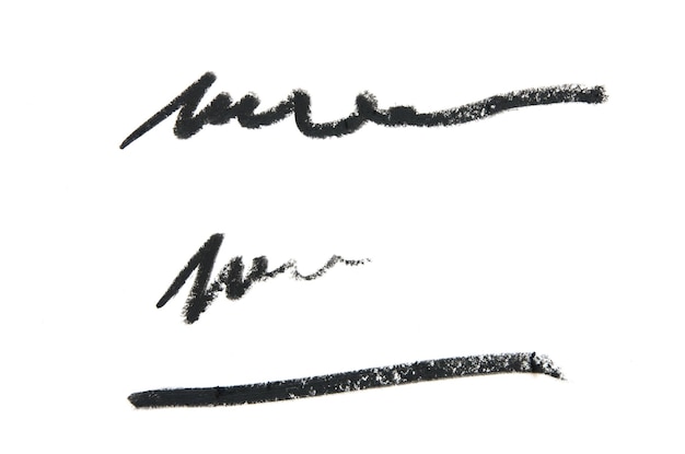 Black color Cosmetic pencil strokes on background Image