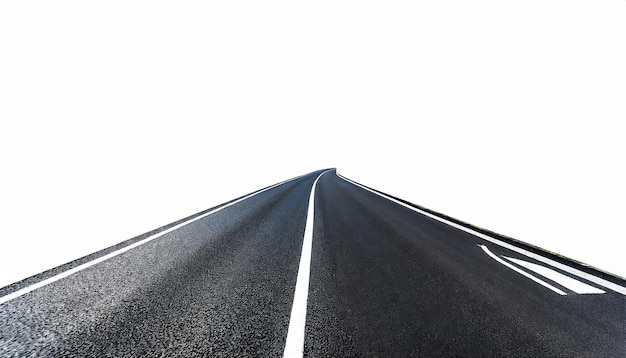 black color road or highway with dividing markings on white