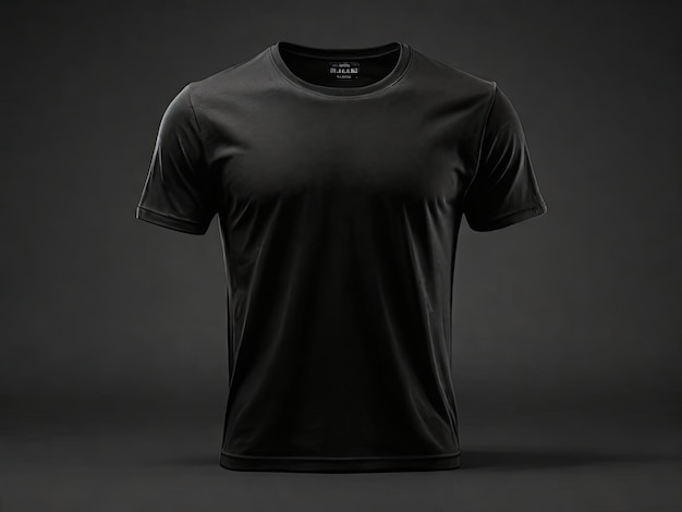 black color slim fit tshirt on blur black generative ai