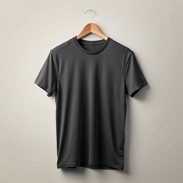 black color tshirt mockup with white background