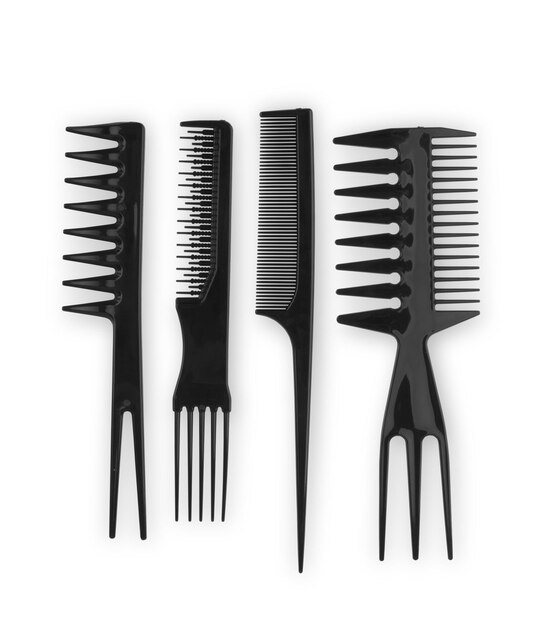 Black combs isolated on white