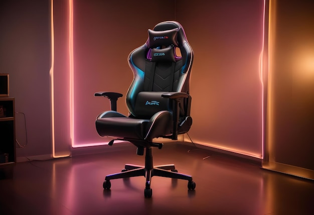 Photo a black computer chair with a black and black mouse on the back