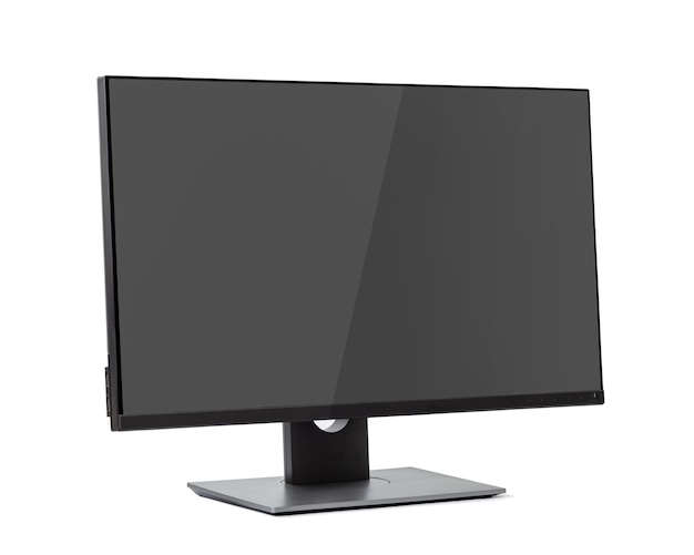 Black computer monitor isolated