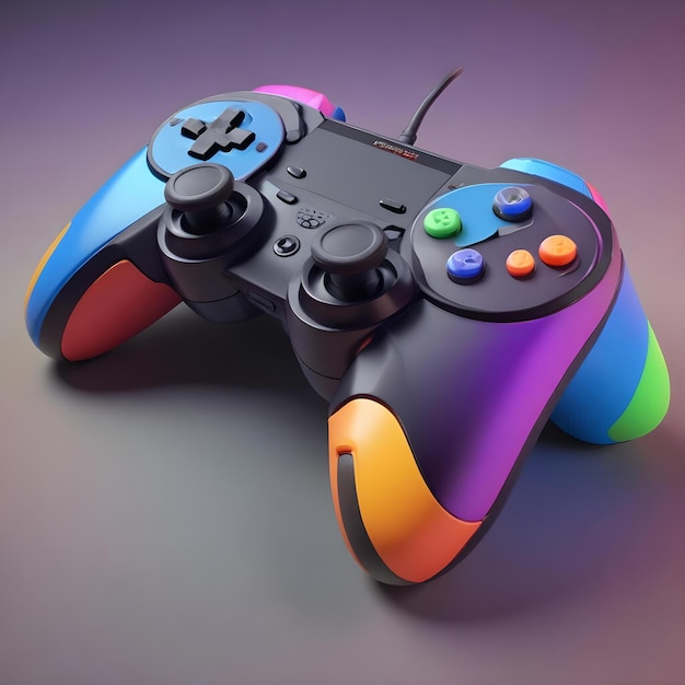 Photo a black controller with a colorful design on the bottom