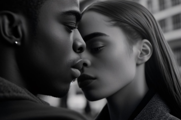 Photo black couple silhouette with power pose, black lives matter campaign