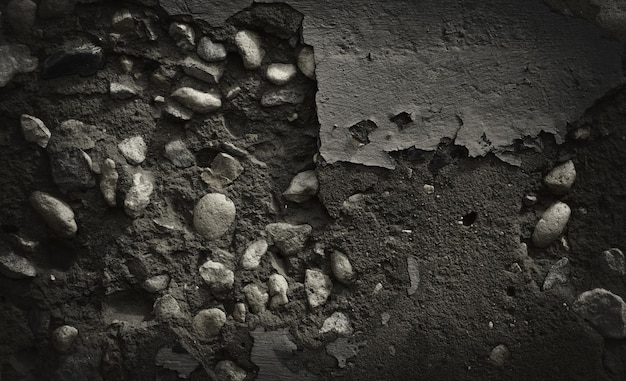 Black Cracked concrete texture closeup background