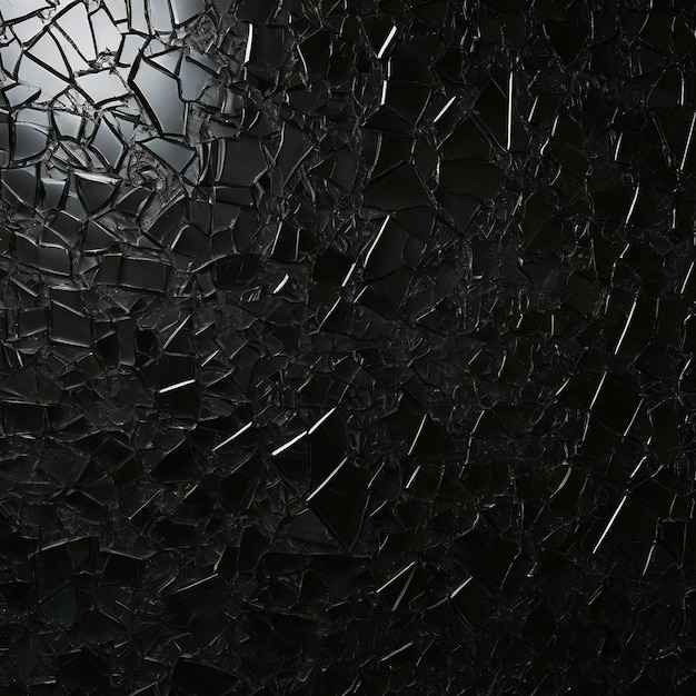 black Cracked glass background AI generated