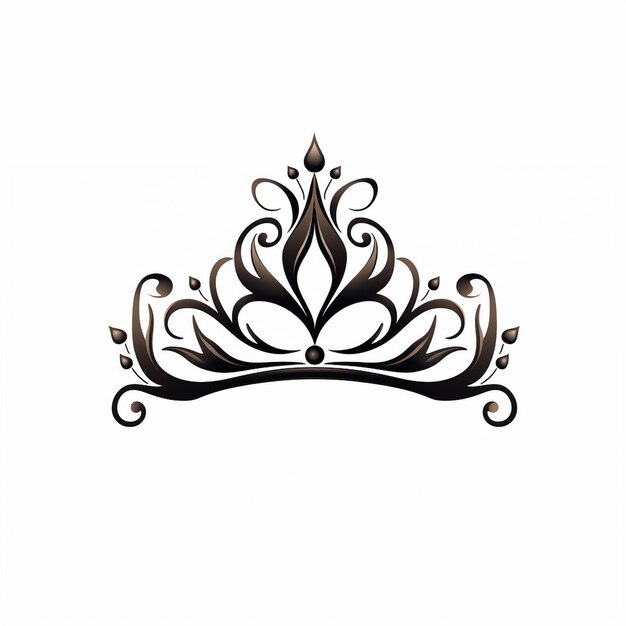 a black crown with a floral design on it